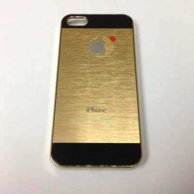 Лот: 3703559. Фото: 1. Чехол iPhone 5/5S Металл Золото-Черный... Чехлы, бамперы