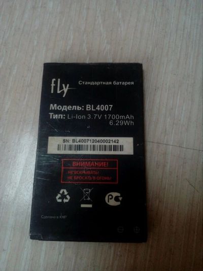 Лот: 13952415. Фото: 1. АКБ FLY BL4007 1700mAh 3.7v Исправна... Аккумуляторы