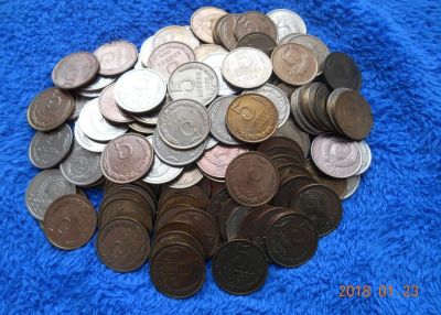 Лот: 10930064. Фото: 1. 1 кг. 5 коп. монет ссср. лотом... Россия и СССР 1917-1991 года