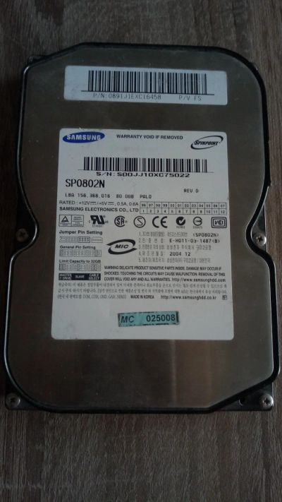 Лот: 16079300. Фото: 1. Жесткий диск Samsung SP0802N. Жёсткие диски