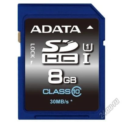 Лот: 5542147. Фото: 1. Карта памяти SDHC 8Gb A-data Class10... Карты памяти