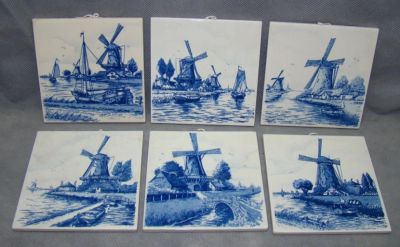Лот: 14420761. Фото: 1. Delft Blue плакетки - кафельные... Другое (антиквариат)