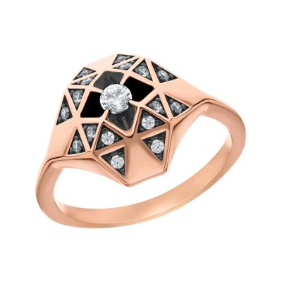 Лот: 23863341. Фото: 1. Серебряное кольцо с фианитами. Кольца, перстни