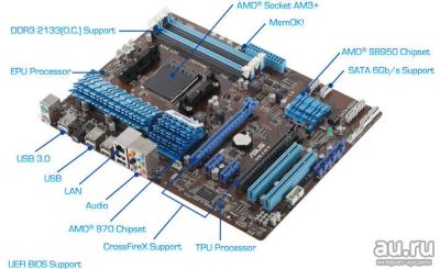 Лот: 9508064. Фото: 1. ASUS Socket-AM3+ M5A97 AMD970... Материнские платы