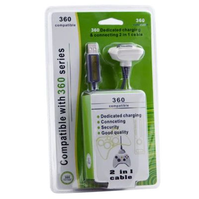 Лот: 3443967. Фото: 1. Х-BOX 360 Cable Play & Charge... Аксессуары для игровых приставок, консолей, геймпады
