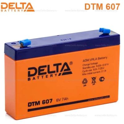 Лот: 9342980. Фото: 1. аккумулятор Delta DTM 607 6V 7a... Аккумуляторы