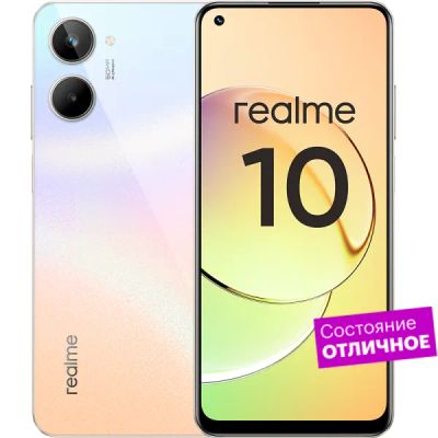 Лот: 22221372. Фото: 1. Смартфон realme 10 4/128GB Белый... Смартфоны
