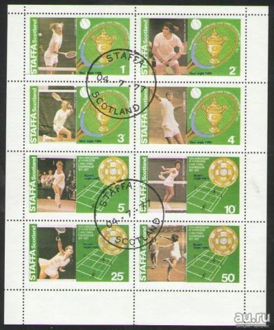 Лот: 9761228. Фото: 1. Марки, лист Шотландия 1977г. Теннис. Марки