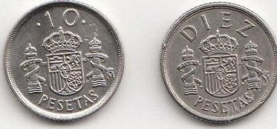 Лот: 1180322. Фото: 1. Испания 10 песет 2 монеты одним... Европа