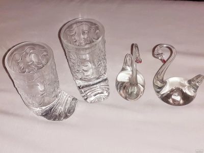 Лот: 15333877. Фото: 1. набор два сапога пара, хрусталь... Фигурки, статуэтки