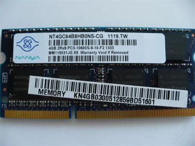 Лот: 2003968. Фото: 1. память для ноутбука nt4gc64b8hb0ns-cg. Оперативная память