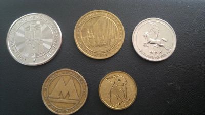 Лот: 3063534. Фото: 1. Жетоны 6 шт.разные,одним лотом... Сувенирные