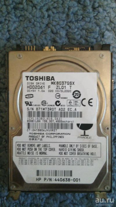 Лот: 8159862. Фото: 1. Винчестер toshiba 80 ГБ для ноутбука. Жёсткие диски (HDD)