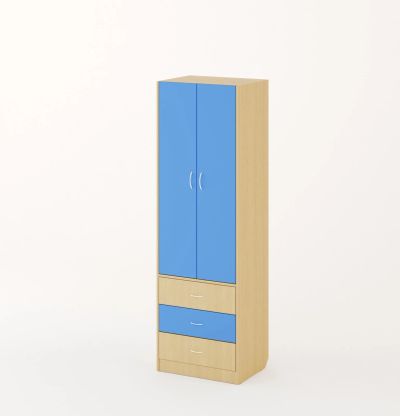Лот: 13609701. Фото: 1. Шкаф детский дуб выбеленный+ синий... Шкафы, шкафы-купе