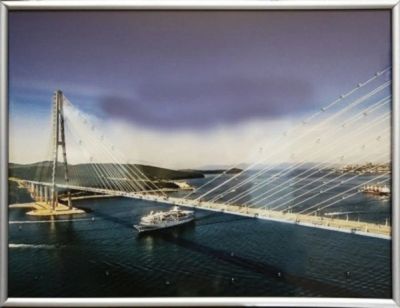Лот: 21291044. Фото: 1. Картина Владивостокские мосты... Произведения