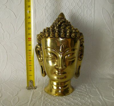 Лот: 13985662. Фото: 1. Старенькая голова Будды. Бронза... Скульптуры