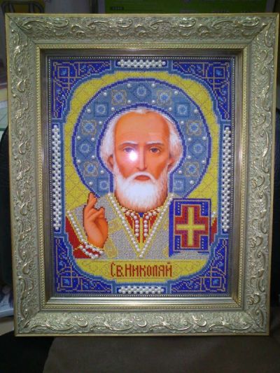 Лот: 5055481. Фото: 1. картина "Святого Николая". Вышивание
