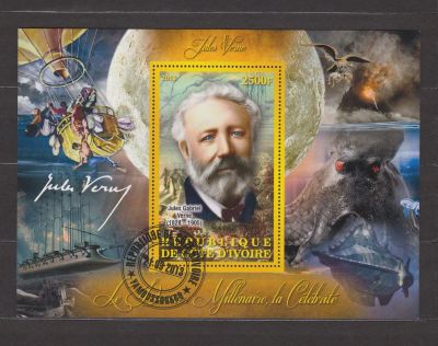 Лот: 17190940. Фото: 1. Кот Д'Ивуар, 2013 г. Блок "Ж.Верн... Марки