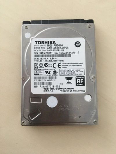 Лот: 11513844. Фото: 1. HDD Toshiba 1 TB для ноутбука... Жёсткие диски (HDD)