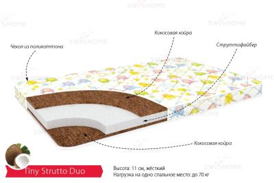 Лот: 8189122. Фото: 1. матрас SwissHome.Тини Струтто... Детские матрасы