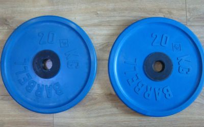 Лот: 4535926. Фото: 1. Диски Barbell Евроклассик - цветные... Штанги, блины
