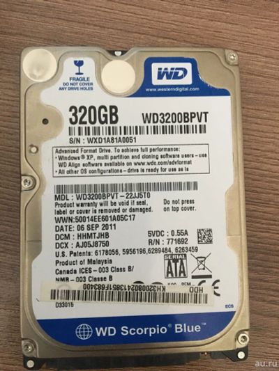 Лот: 18082181. Фото: 1. Жесткий диск HDD WD Scorpio blue... Жёсткие диски (HDD)