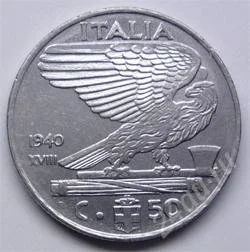 Лот: 149326. Фото: 1. Италия. 50 чентезимо 1940г. Идеал... Европа