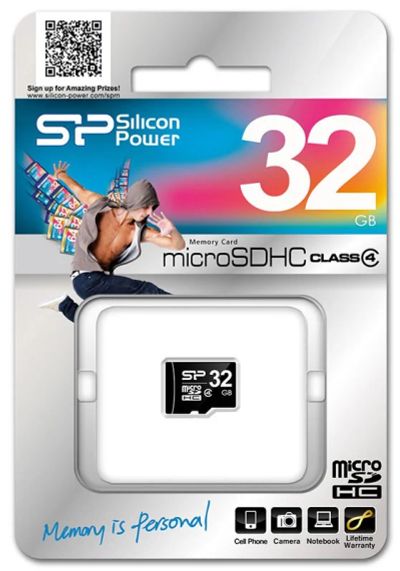 Лот: 4754469. Фото: 1. 32GB Карта памяти MicroSDHC Silicon... Карты памяти