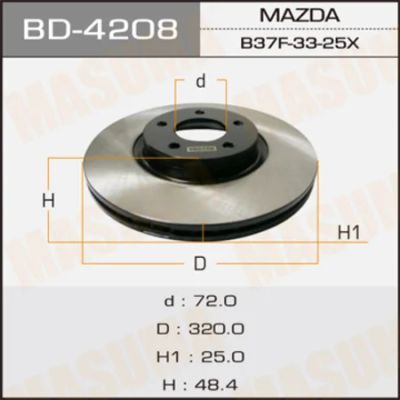 Лот: 18581735. Фото: 1. Диск тормозной masuma front mazda3... Ходовая, подвеска, рулевое управление