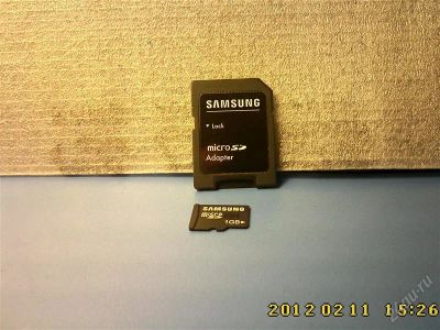 Лот: 1554819. Фото: 1. Микро SD карта Samsung с адаптером... Карты памяти