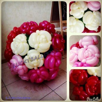 Лот: 7279430. Фото: 1. букет роз из шаров №2. Воздушные шары