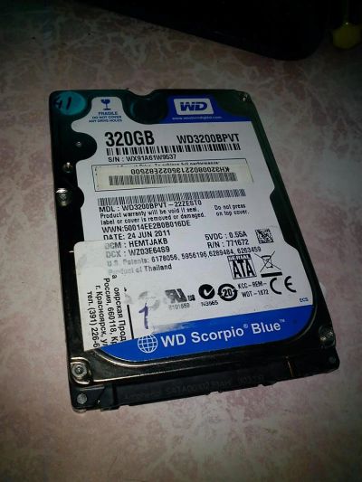 Лот: 3665289. Фото: 1. 2,5". винт под списание. wd320bpvt-22zest0. Жёсткие диски (HDD)