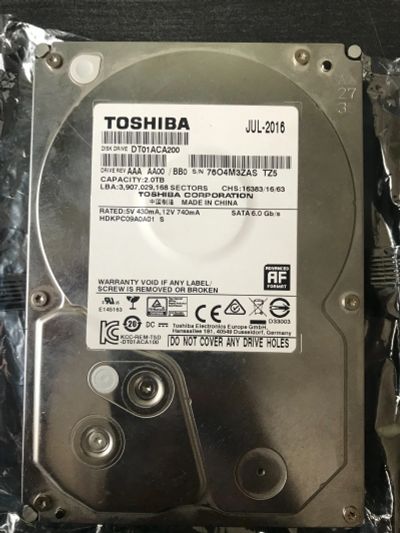 Лот: 19098625. Фото: 1. 2ТБ жесткий диск Toshiba DT01ACA200. Жёсткие диски (HDD)