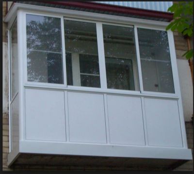 Лот: 9628529. Фото: 1. Алюминиевый балкон с раздвижными... Окна, балконы