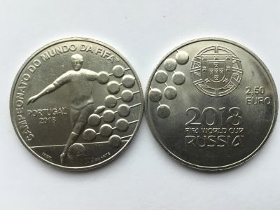 Лот: 11681456. Фото: 1. Португалия 2,5 евро 2018. Чемпионат... Сувенирные банкноты, монеты