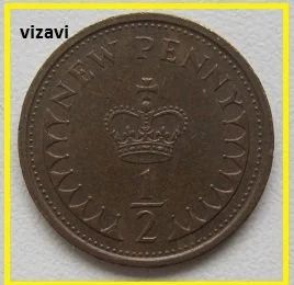 Лот: 16692508. Фото: 1. Великобритания 1/2 нового пенни... Великобритания и острова
