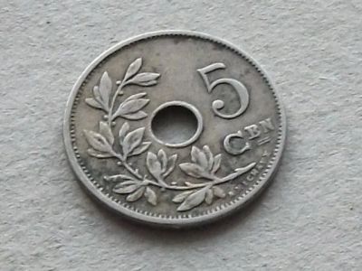 Лот: 18992878. Фото: 1. Монета 5 пять сантим Бельгия 1914... Европа