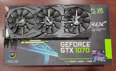 Лот: 21513506. Фото: 1. Asus GTX 1070 Strix OC [strix-gtx1070-o8g-gaming... Видеокарты