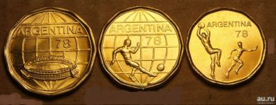 Лот: 16544768. Фото: 1. Аргентина набор 20, 50, 100 песо... Наборы монет