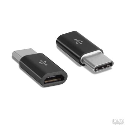 Лот: 8878686. Фото: 1. Переходник microUSB (вход) Type-C... Дата-кабели, переходники