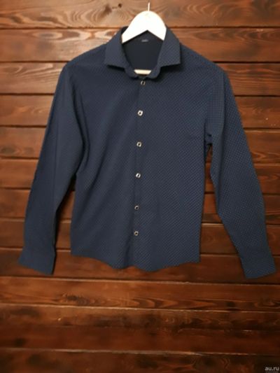 Лот: 16233008. Фото: 1. Рубашка мужская темно-синяя размер... Рубашки