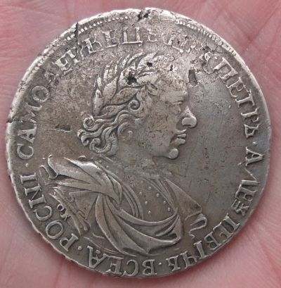 Лот: 18255792. Фото: 1. Петровский серебряный рубль 1719... Россия до 1917 года