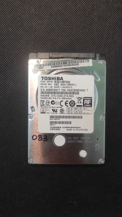 Лот: 21325694. Фото: 1. Жесткий диск Toshiba MQ01ABF050. Жёсткие диски