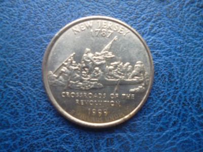 Лот: 11299343. Фото: 1. 25 центов 1999 года Штат Нью-Джерси... Америка
