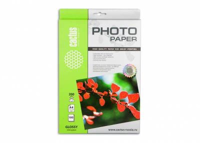 Лот: 25010698. Фото: 1. Бумага Cactus 200 г/м2, А4, глянцевая... Бумага
