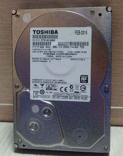 Лот: 19328558. Фото: 1. HDD 2000 Гб, Toshiba 6Gb/s, 7200... Жёсткие диски (HDD)