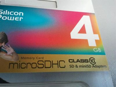 Лот: 1242540. Фото: 1. microsd/ sdhc 4 gb карта памяти... Карты памяти