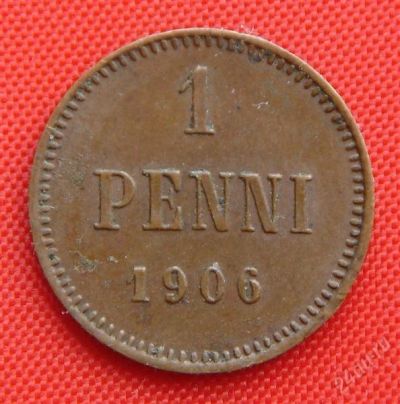 Лот: 1529914. Фото: 1. (№13) 1 пенни 1906 (Великое княжество... Россия до 1917 года