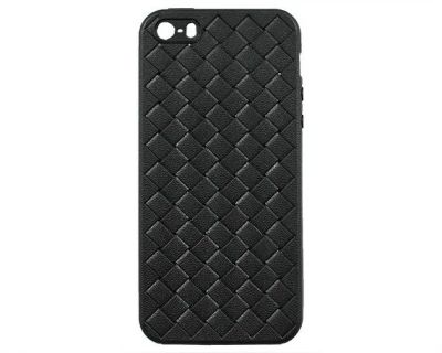 Лот: 12577034. Фото: 1. Чехол iPhone 5/5S Плетеный черный. Чехлы, бамперы