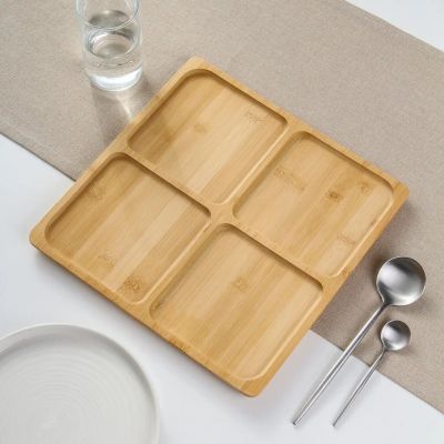 Лот: 25775723. Фото: 1. Менажница бамбук, 30x30x1.5 см... Предметы сервировки